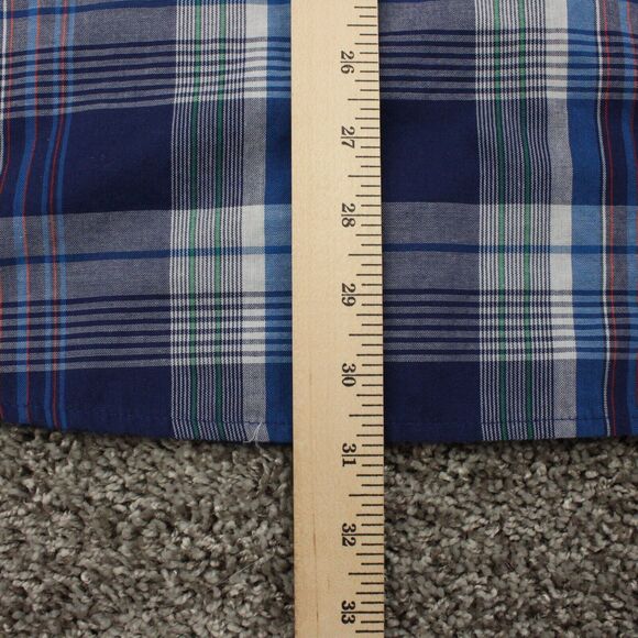 Wrangler Red Plaid Shirt Mens XXL Blue Long Sleeve Western Snap Front - Picture 6 of 6